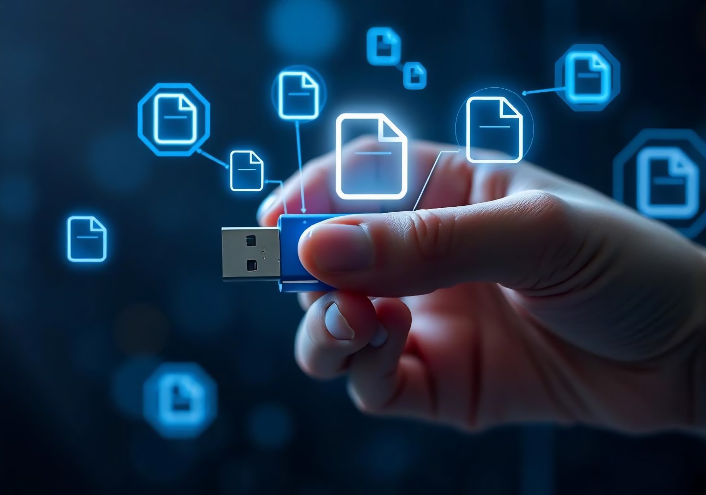 usbメモリに情報が入っている様子